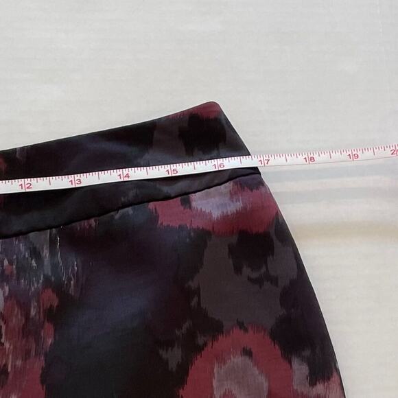 Ann Taylor Black Purple Pink Watercolor Abstract Floral Print Pencil Skirt 12 - Picture 9 of 10